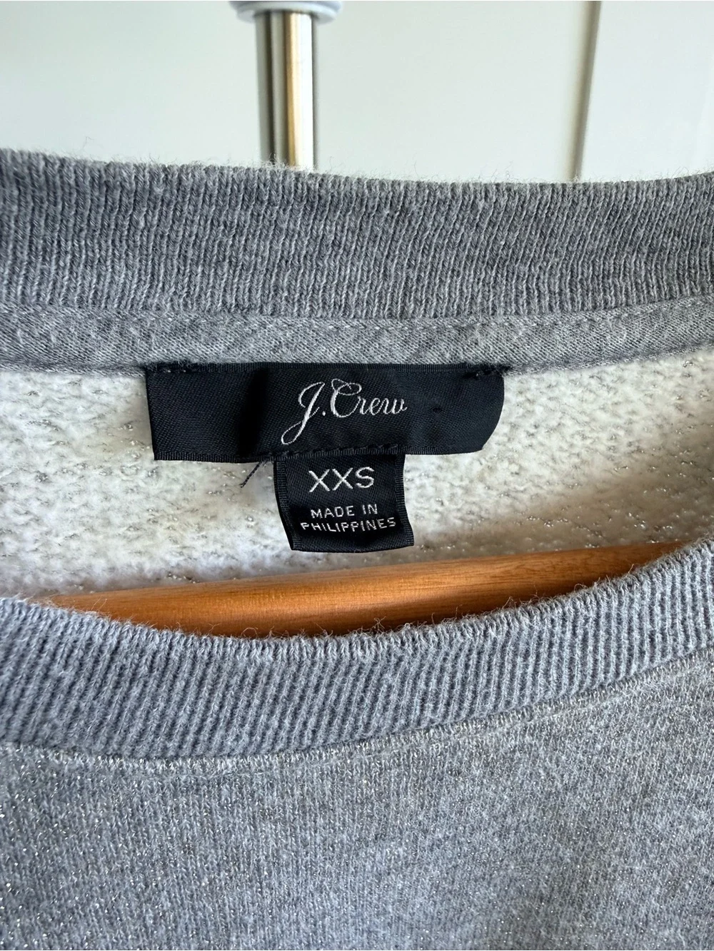 J. Crew Heather Gray Metallic Crewneck Sweatshirt